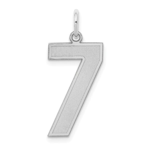 Sterling Silver, Jersey Collection, Large Number 7 Pendant - Picture 1 of 5
